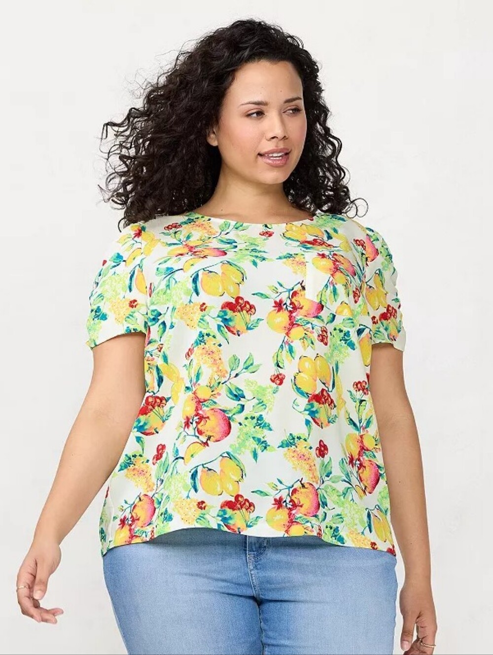 LC Lauren Conrad Colorful Top With Fruit Size Large